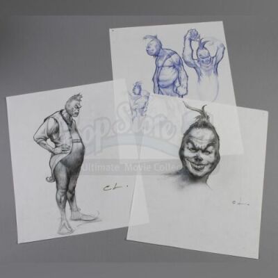HOW THE GRINCH STOLE CHRISTMAS (2000) - Carlos Huante Hand-Drawn Grinch Concepts
