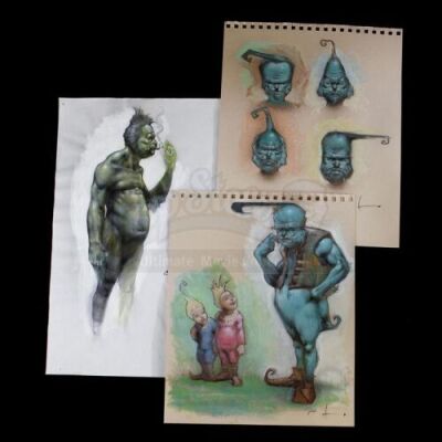 HOW THE GRINCH STOLE CHRISTMAS (2000) - Carlos Huante Hand-Drawn Grinch Concept Illustrations