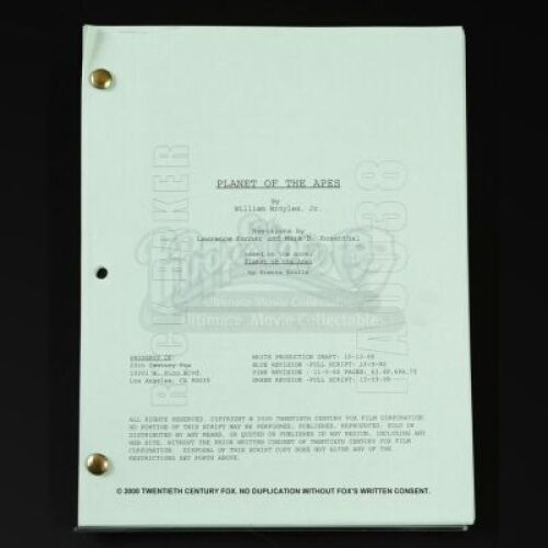 PLANET OF THE APES (2001) - Green Revised Script