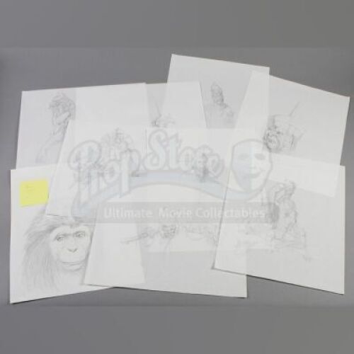 PLANET OF THE APES (2001) - Hand-Drawn Ape Sketches