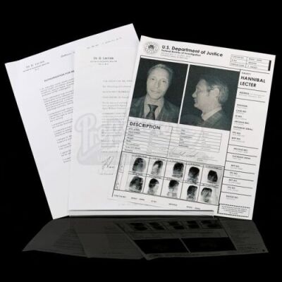 HANNIBAL - Set of Hannibal Lecter's (Mads Mikkelsen) FBI Record Sheet and Psychiatry Letters