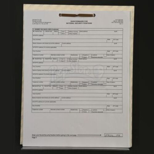 HANNIBAL - Questionnaire for National Security Positions