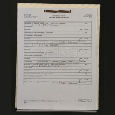 HANNIBAL - Questionnaire for National Security Positions