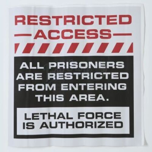 Lot # 103 - S2 Multiple Episodes: Prisoner Restricted Area Sign