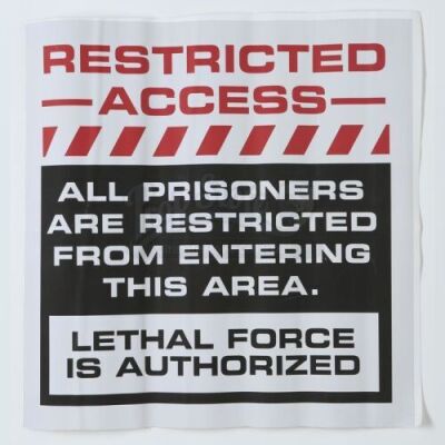 Lot # 103 - S2 Multiple Episodes: Prisoner Restricted Area Sign
