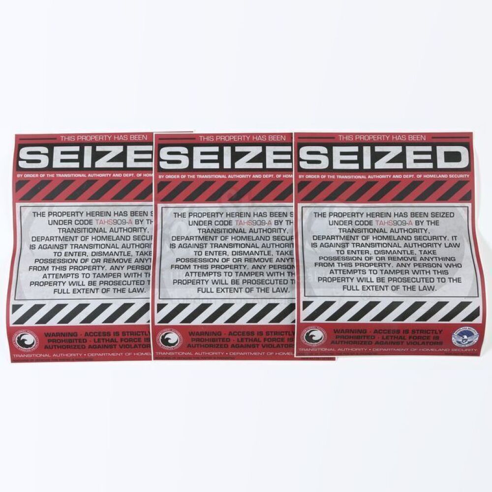 Lot # 115 - S2E06 Fallout: Three Property Seized Signs