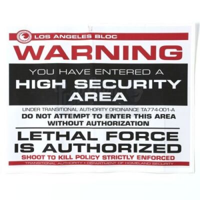 Lot # 144 - All Seasons : High Security Area Sticker Sign