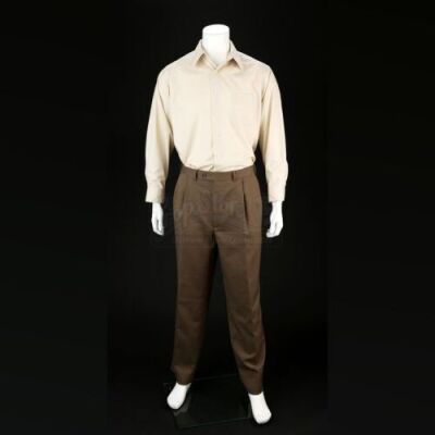 BREAKING BAD - Hank Schrader's (Dean Norris) Tan Button-up Shirt and Brown Pants Lot