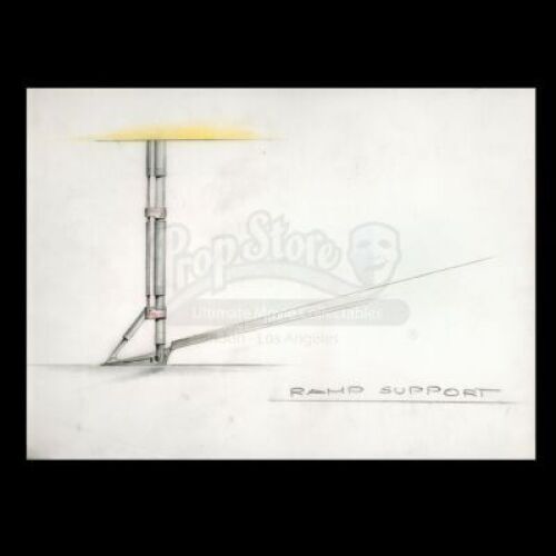 Lot # 12 - Harry Lange Auction - Hand-Drawn Coloured Millennium Falcon Ramp Support