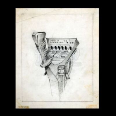 Lot # 16 - Harry Lange Auction - Hand-Drawn Millennium Falcon Joystick Control