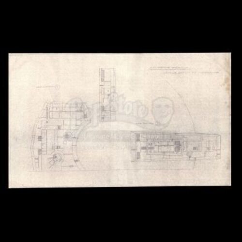 Lot # 23 - Harry Lange Auction - Print of Pirate Star Ship Exterior with Surface Detail of Underside