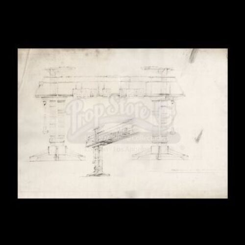 Lot # 24 - Harry Lange Auction - Print of Spaceship Service Gantry