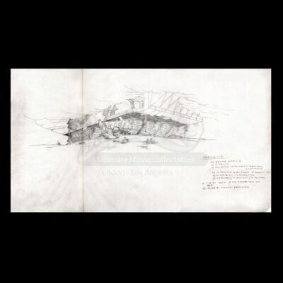 Lot # 58 - Harry Lange Auction - Hand-Drawn Jawa Tracked Vehicle with Handwritten Production Annotations