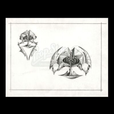 Lot # 63 - Harry Lange Auction - Hand-Drawn Concept Designs of Fighter Ship