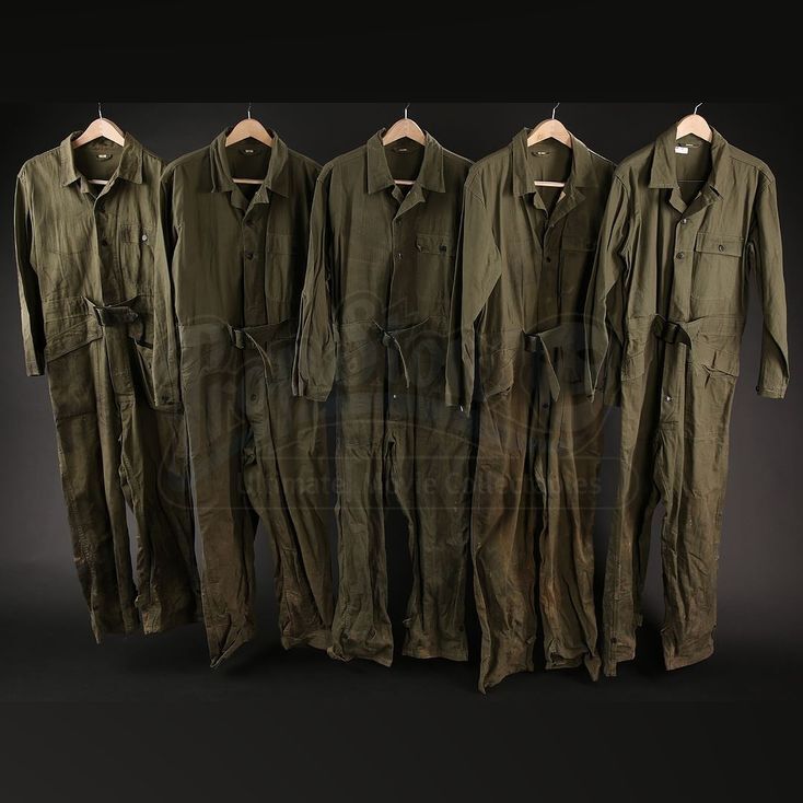 Five U.S. Army Coveralls