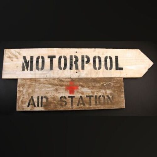 Motor Pool and Aid Station Sign Set
