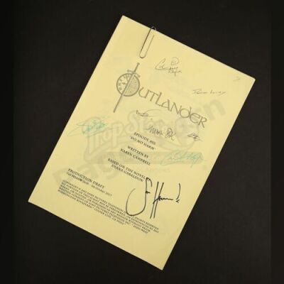 Lot # 5 - Outlander Charity Script Auction - Maria Doyle Kennedy's Cast Autographed Script - Episode 402 'Do No Harm' Yellow Draft