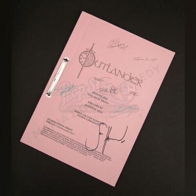 Lot # 6 - Outlander Charity Script Auction - Maria Doyle Kennedy's Cast Autographed Script - Episode 403 'The False Bride' Pink Draft