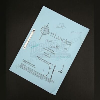 Lot # 10 - Outlander Charity Script Auction - Maria Doyle Kennedy's Cast Autographed Script - Episode 404 'Common Ground' Blue Draft