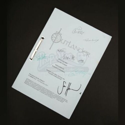 Lot # 12 - Outlander Charity Script Auction - Maria Doyle Kennedy's Cast Autographed Script - Episode 402 'Do No Harm' Blue Draft