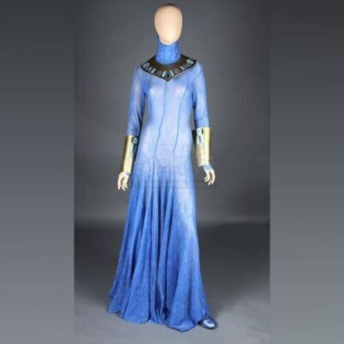 FARSCAPE (1999-2003) - Pa'u Zotoh Zhaan's (Virginia Hey) Blue Dress & Slippers with Stunt Necklace & Bracers