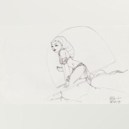 Lot # 22: Jabba's Dancer Costume Sketch