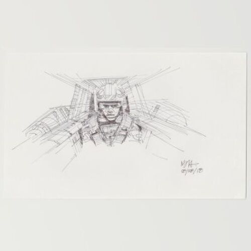 Lot # 27: Luke Skywalker in Snowspeeder Sketch