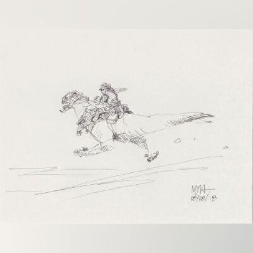 Lot # 34: Luke on Departing Tauntaun Design Sketch