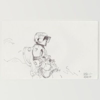 Lot # 46: Scout Trooper Sketch