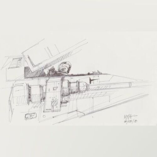Lot # 47: Rebel Snowspeeder Taking Off Sketch