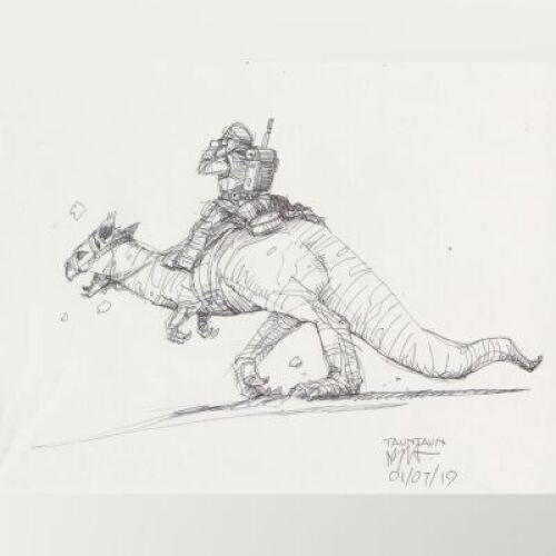 Lot # 48: Luke on Tauntaun Design Sketch