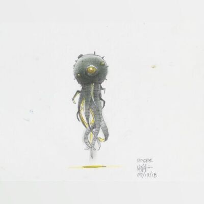 Lot # 49: Imperial Probe Colored Design Sketch