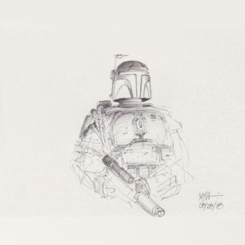 Lot # 52: Boba Fett Sketch - Armor