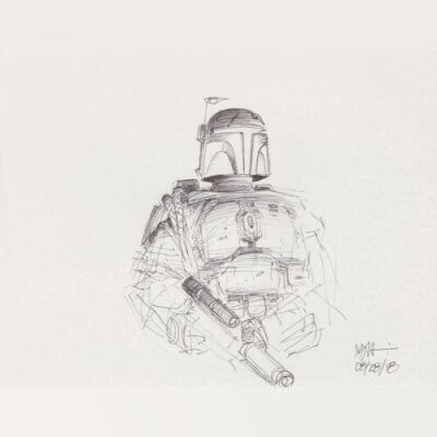 Lot # 52: Boba Fett Sketch - Armor