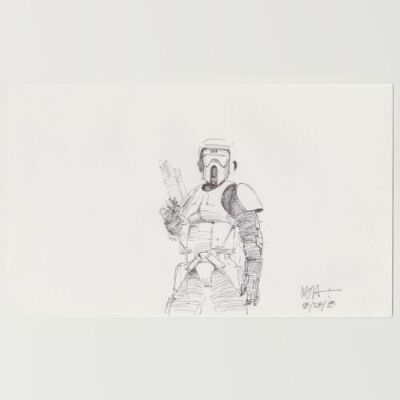 Lot # 54: Scout Trooper Sketch