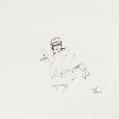 Lot # 60: Princess Leia Costume Sketch