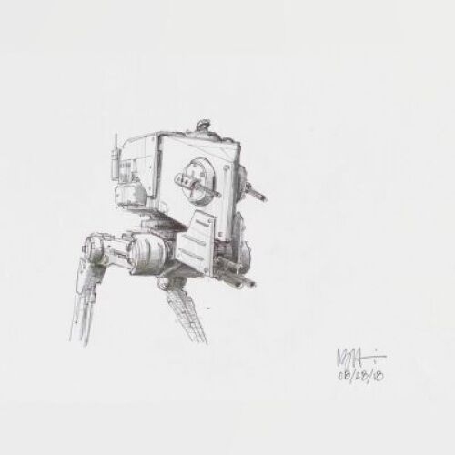 Lot # 61: Two-legged Walker Colored Sketch