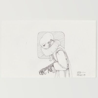 Lot # 62: Bib Fortuna Sketch - Hunched Over