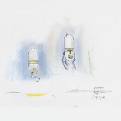 Lot # 63: Imperial Probe Colored Design Sketches
