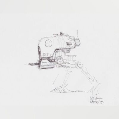 Lot # 65: Two-legged Walker Sketch - Profile