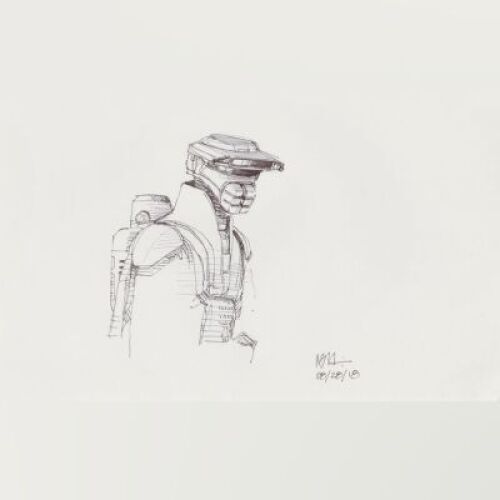 Lot # 72: Loose Boushh Sketch - with backpack