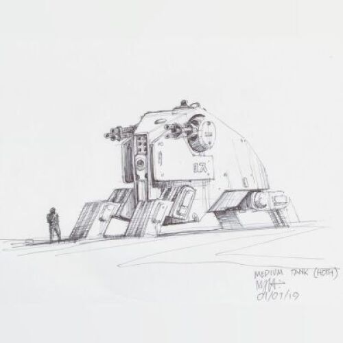 Lot # 74: Hoth Walking Tank Design Sketch