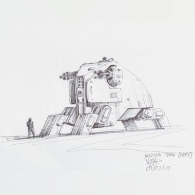 Lot # 74: Hoth Walking Tank Design Sketch