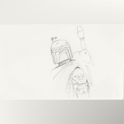 Lot # 81: Boba Fett Loose Sketch - Profile