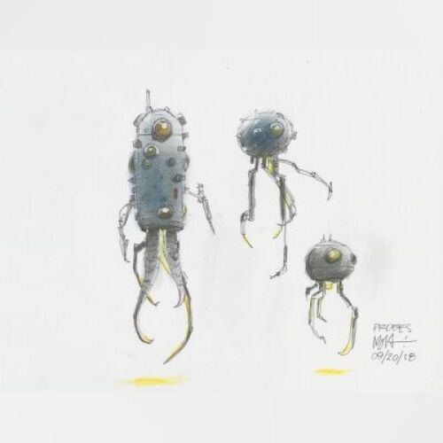 Lot # 83: Imperial Probe Colored Design Sketches