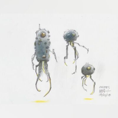 Lot # 83: Imperial Probe Colored Design Sketches