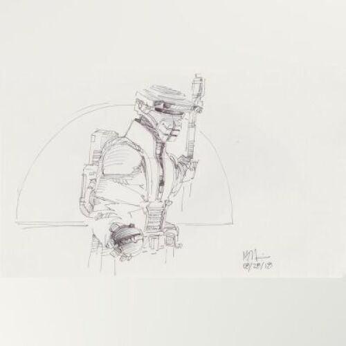 Lot # 86: Boushh Sketch - with Thermal Detonator in Doorway