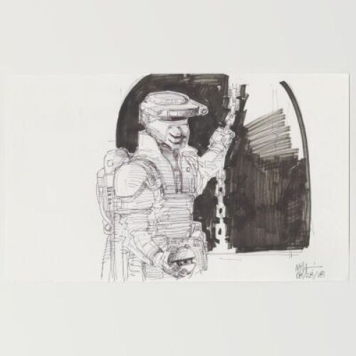 Lot # 93: Boushh Sketch - with Thermal Detonator and Chain