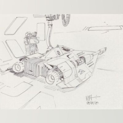 Lot # 96: Rebel Snowspeeder Sketch - Refueling
