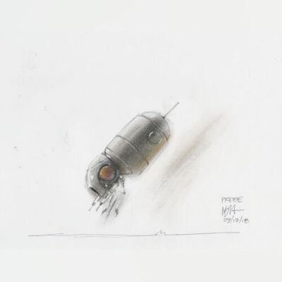 Lot # 103: Imperial Probe Colored Design Sketch